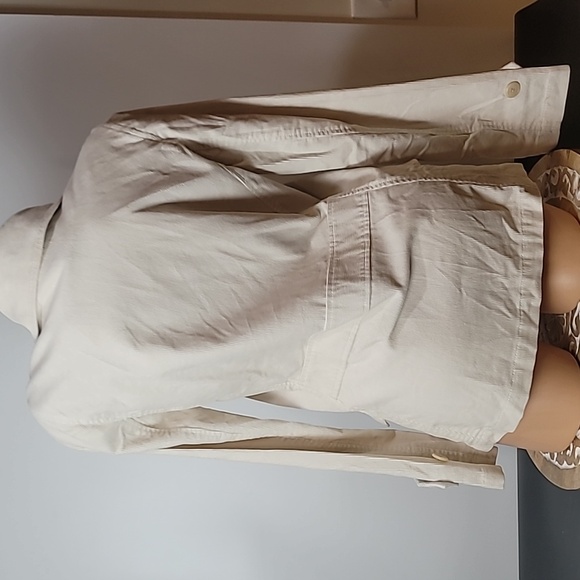 Lauren Ralph Lauren White Corduroy Jacket Leather Toggle & Zip Closure - Picture 6 of 16